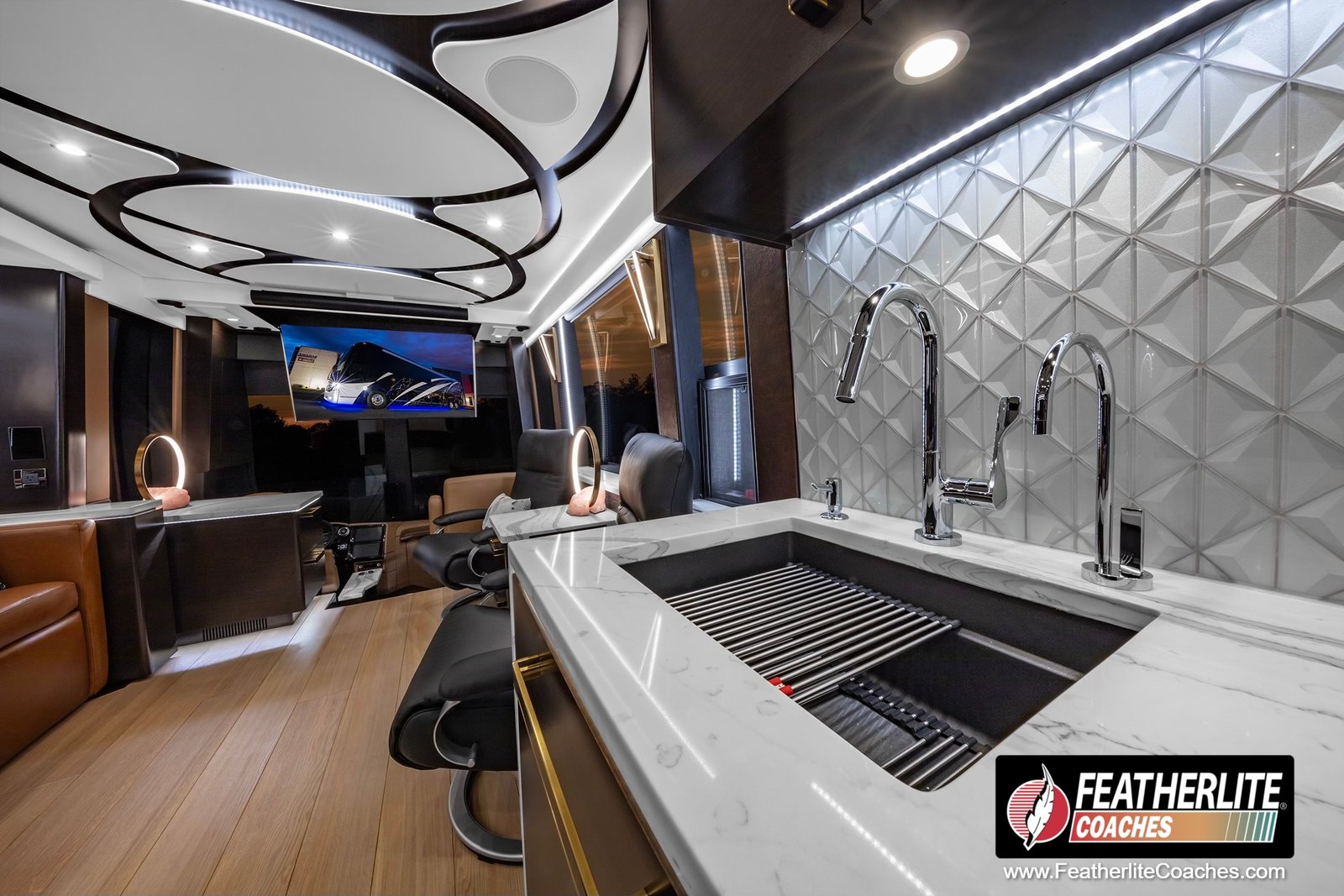 Coach 1356 | 2025 Featherlite Coaches Prevost | Galley Close Up