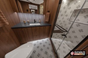 uxury primary bath with oversized shower and Ann Sacks tilework