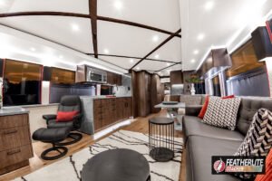 Coach 1819 "Misano" Galley Waterfall | Featherlite Coaches Prevost Motorhome| Featherlite Coaches Prevost Motorhome