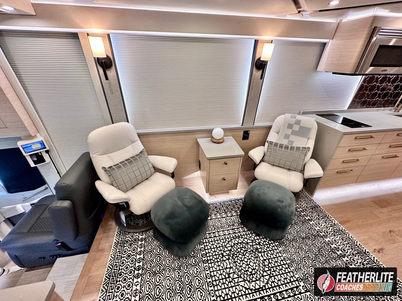 Featherlite Prevost Motorhome 1901 (13) Salon Chairs | 2026 Featherlite Prevost Palisades Motor Coach