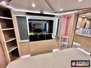 Stateroom TV | 2026 Featherlite Prevost Palisades Motor Coach