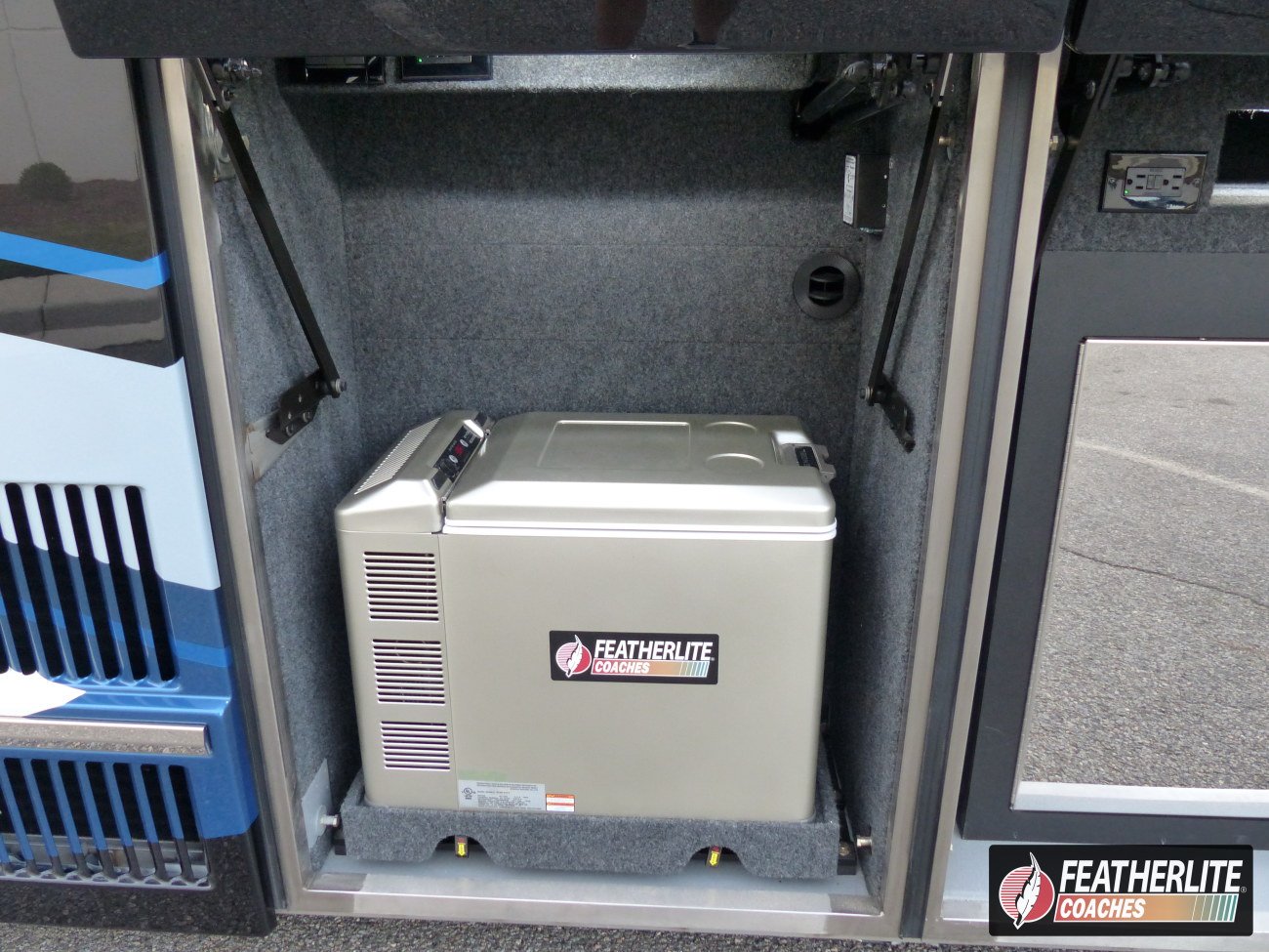 Featherlite Prevost Motorhome Underbays (3) Entertainment Bay | 2026 Featherlite Prevost Palisades Motor Coach