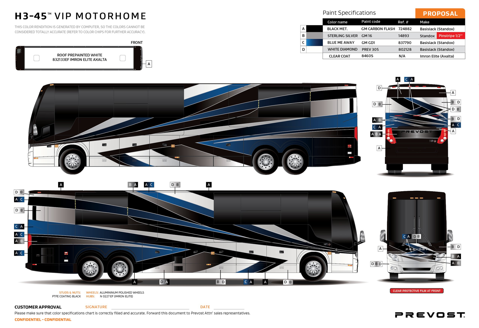 Prevost Paint | Coach 1647 | Featherlite Coaches Prevost Quad Slide Motorhome