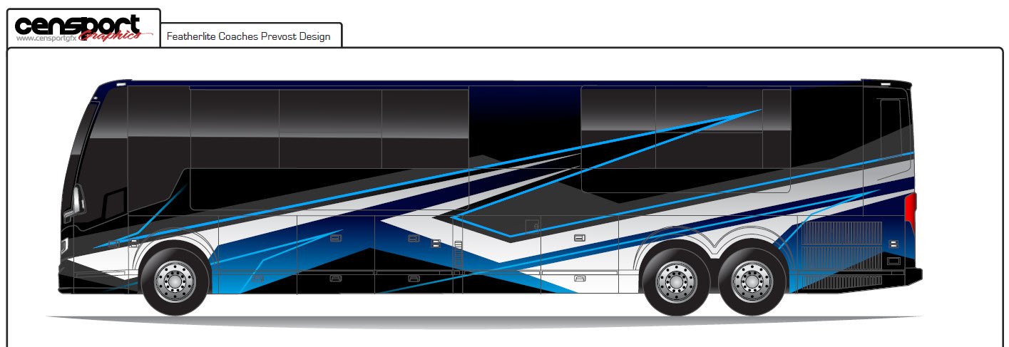 1901 Censport Paint Design | Coach 1901 | Featherlite Coaches Prevost Double Slide Motorhome